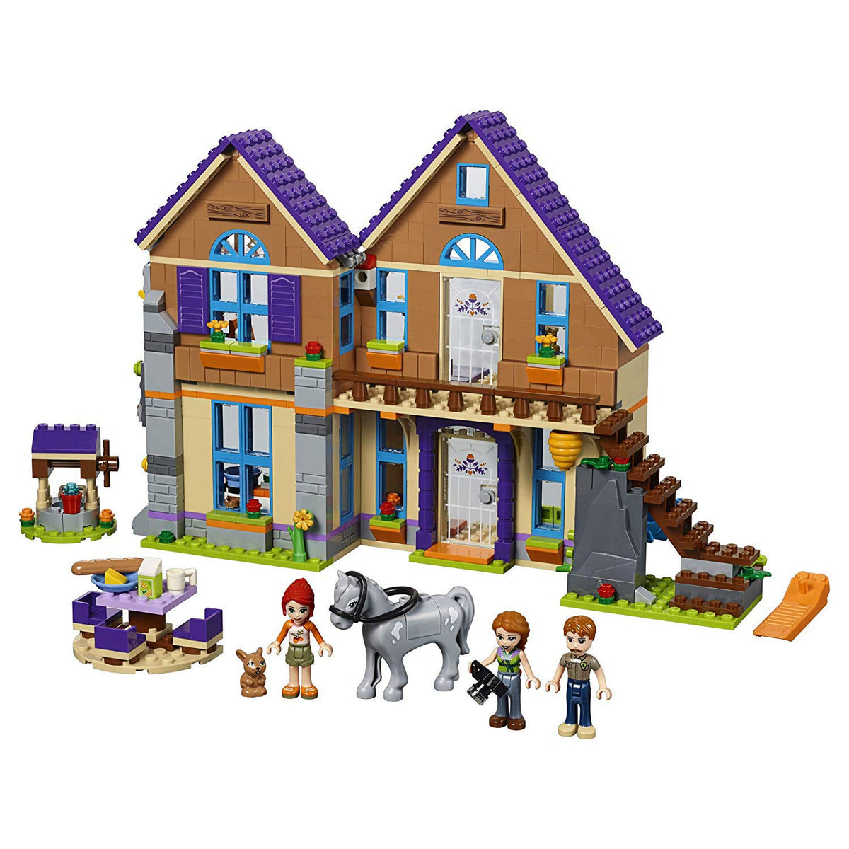 LEGO Friends Mia's House exterior with climbing wall for open-ended play