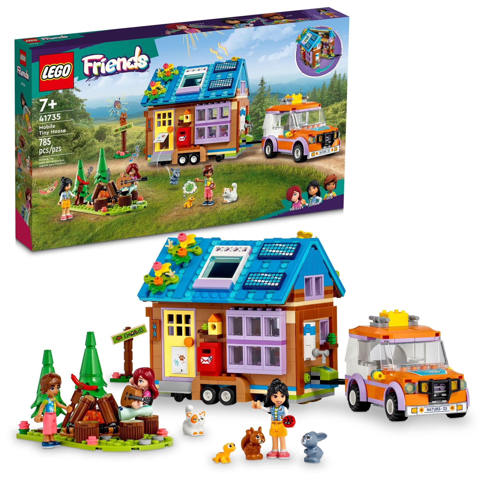 LEGO Friends Mobile Tiny House exterior view shows portable camping setup