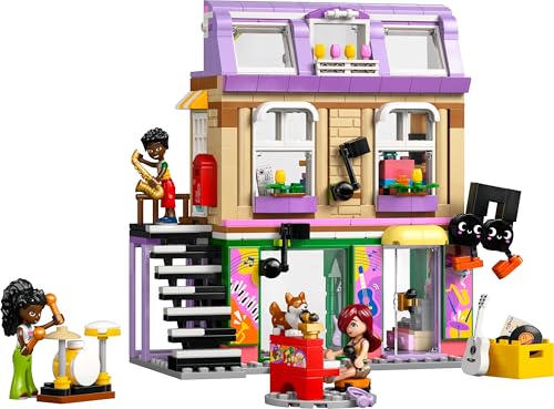 LEGO Friends Music Shop piano keyboard with stairs encourages pretend performances