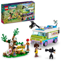 Lego Friends Newsroom Van 41749 front view, ideal for imaginative news reporting play