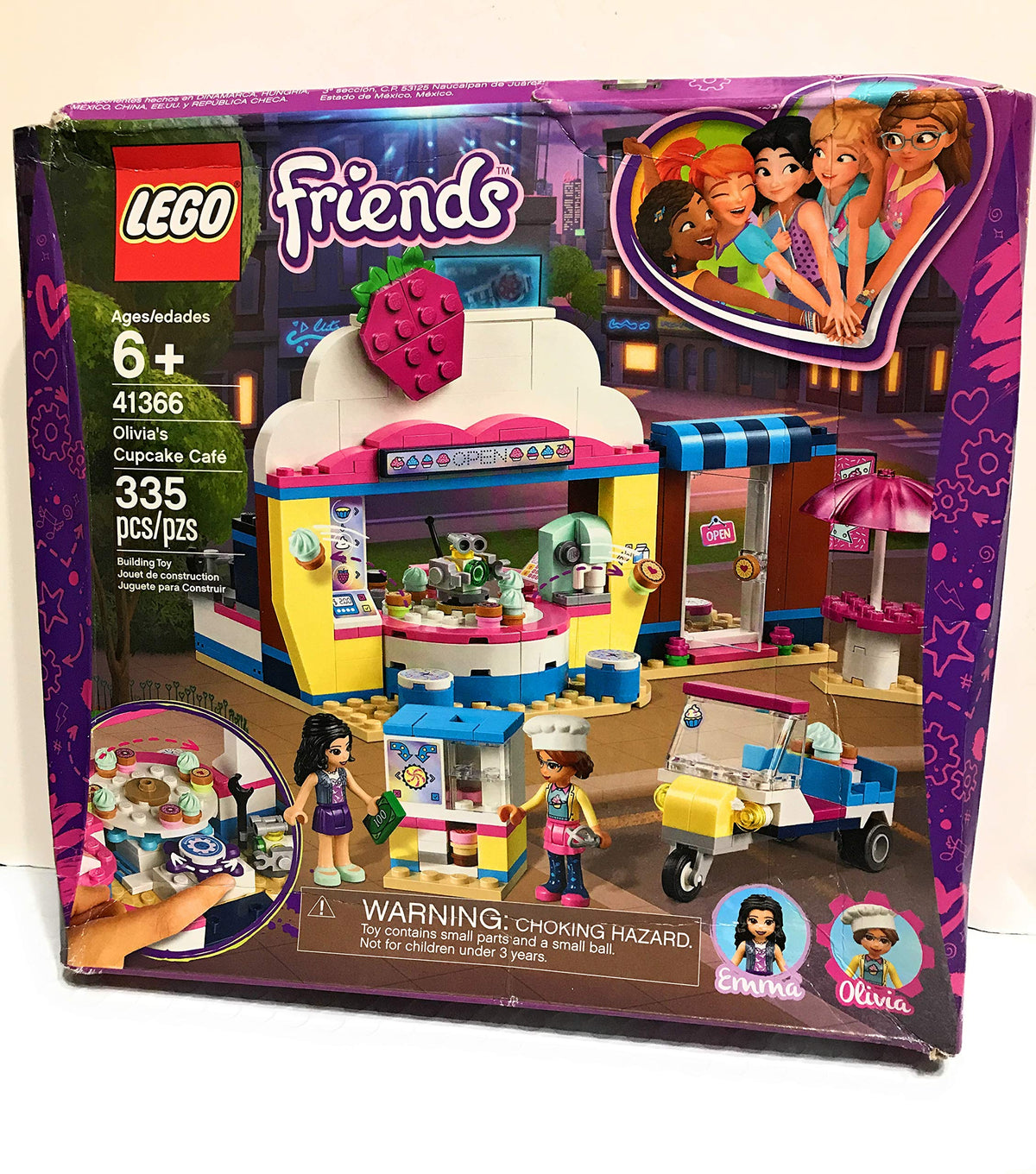LEGO Friends Olivia's Cupcake Café interior showing gadget play and café setup.