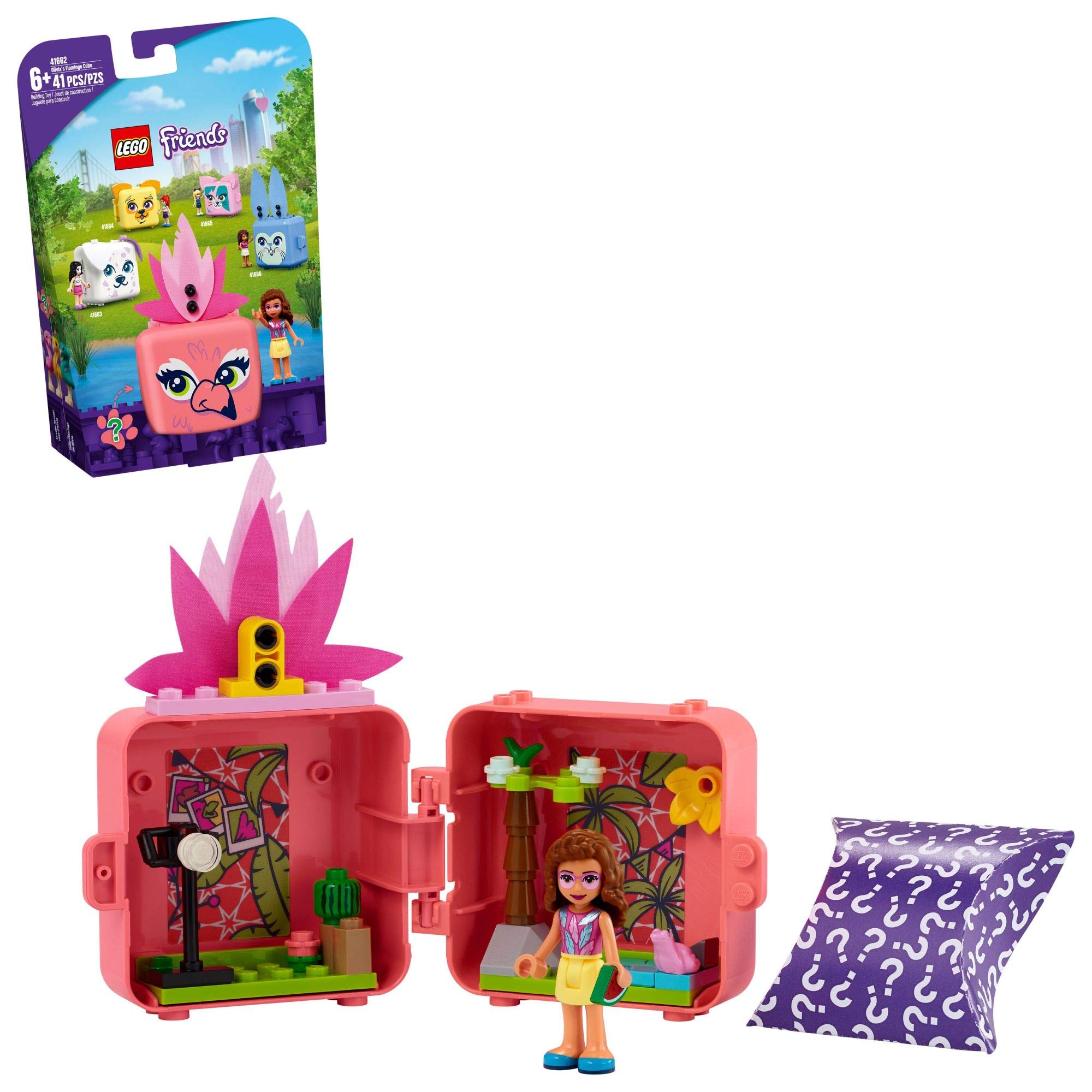 LEGO Friends Olivia's Flamingo Cube carry case for portable play on the go.