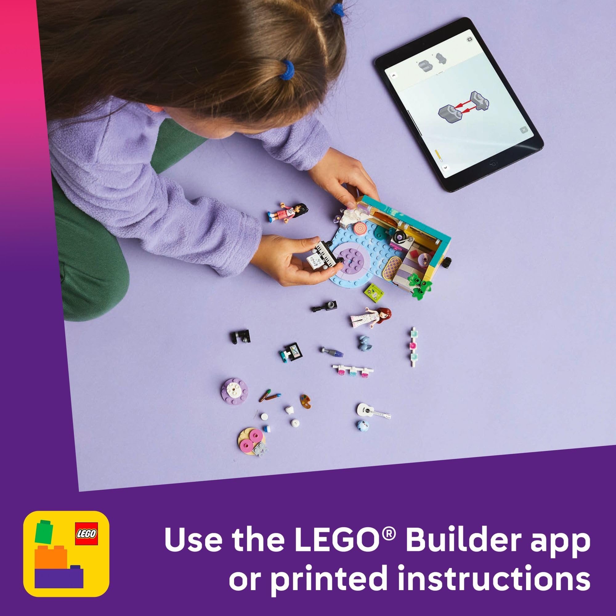 LEGO Friends Paisley’s Room bed with secret diary compartment