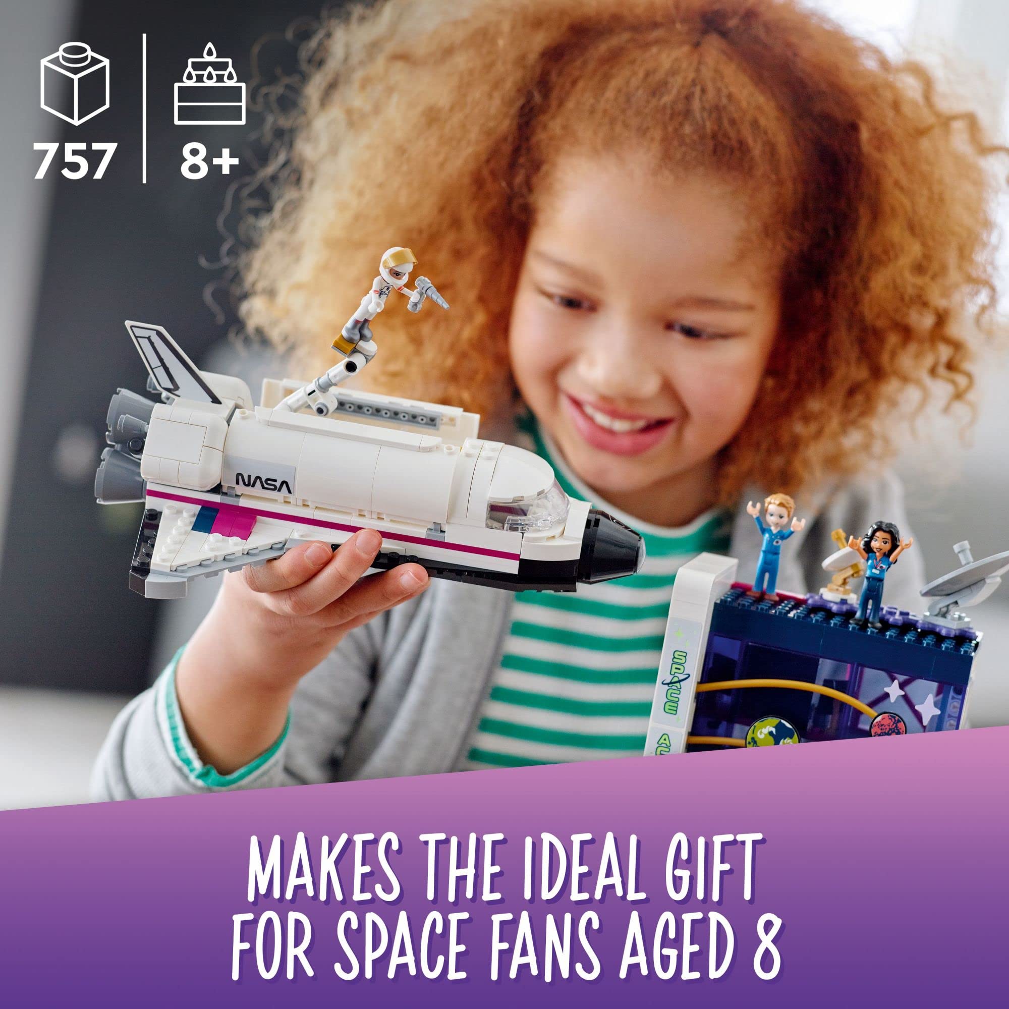 LEGO Friends Payload bay doors open for authentic access and spacewalk inspired play