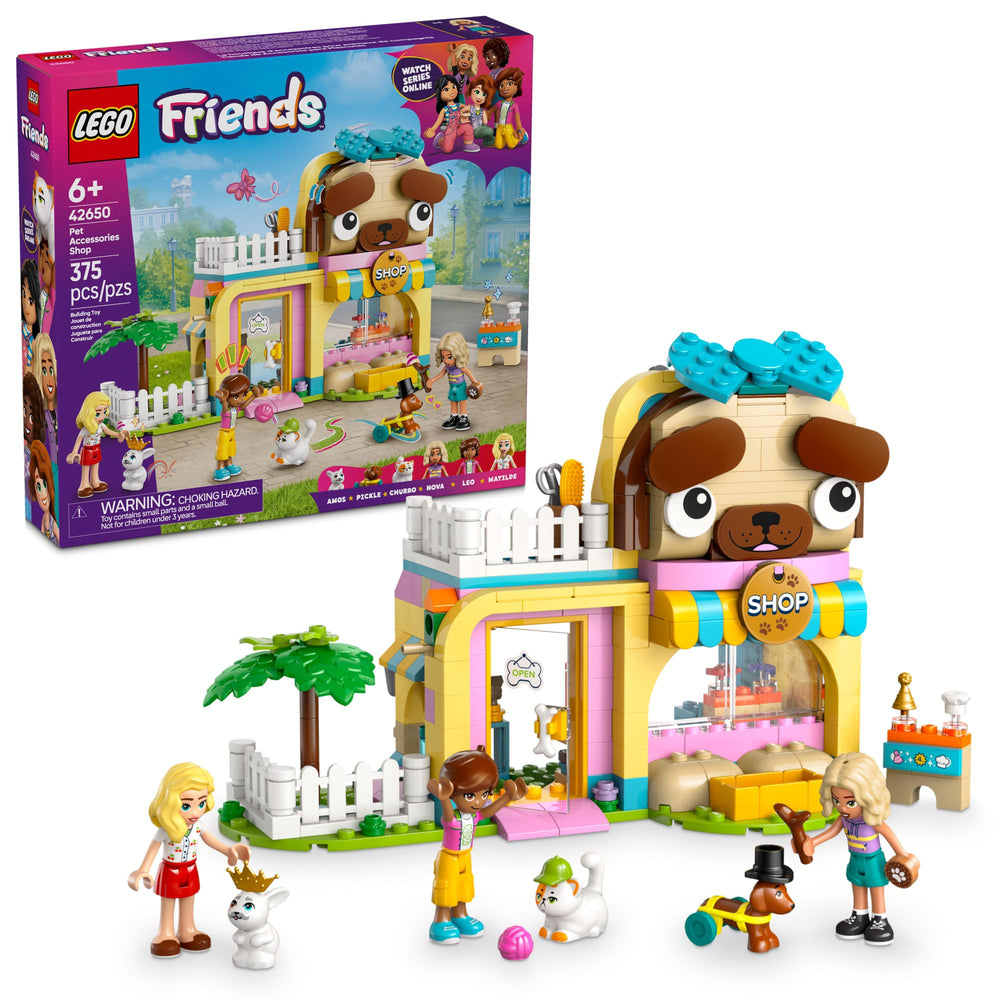 LEGO Friends pet accessories shop front enables imaginative play and storytelling for kids