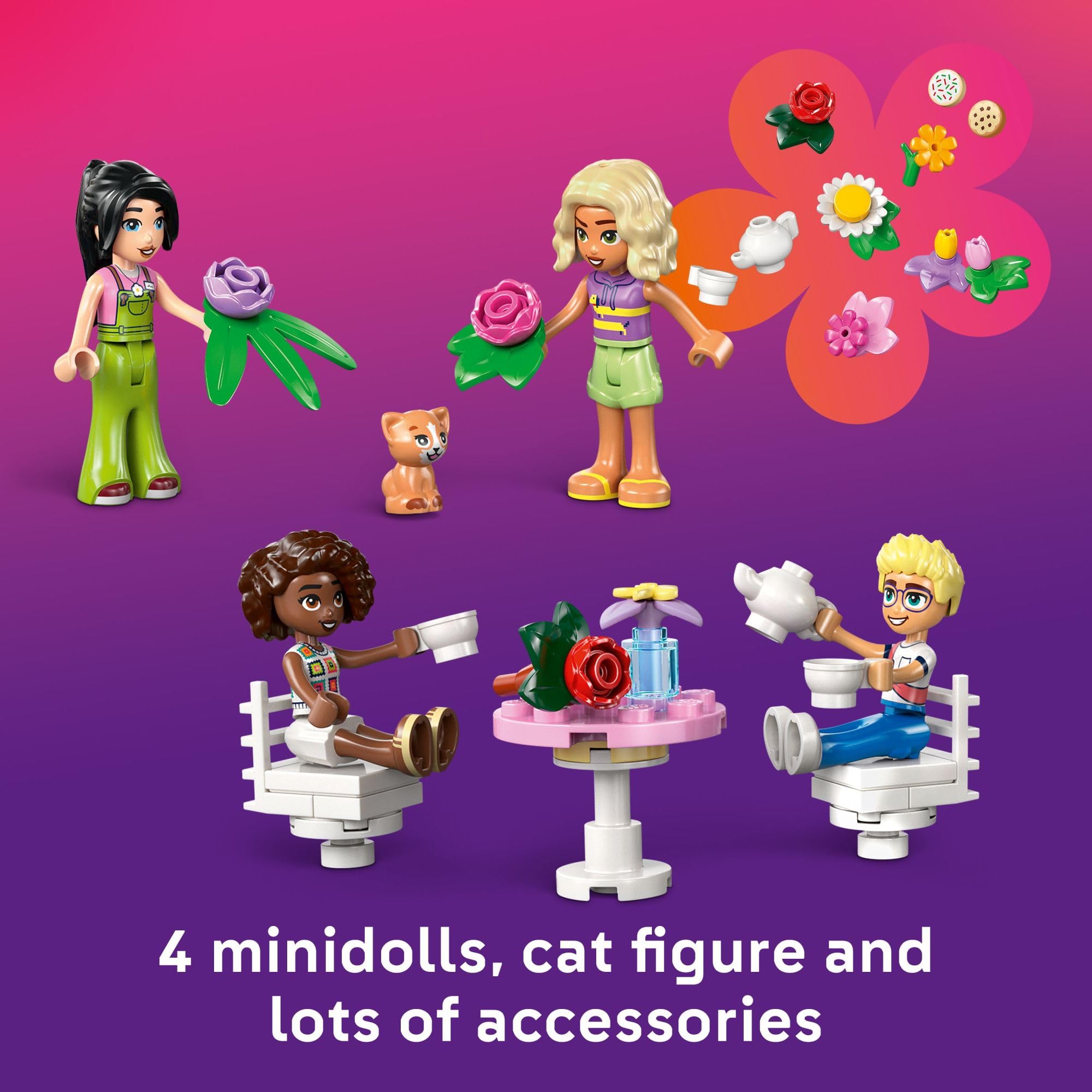 LEGO Friends Plant Café minidolls encouraging friendship and storytelling.