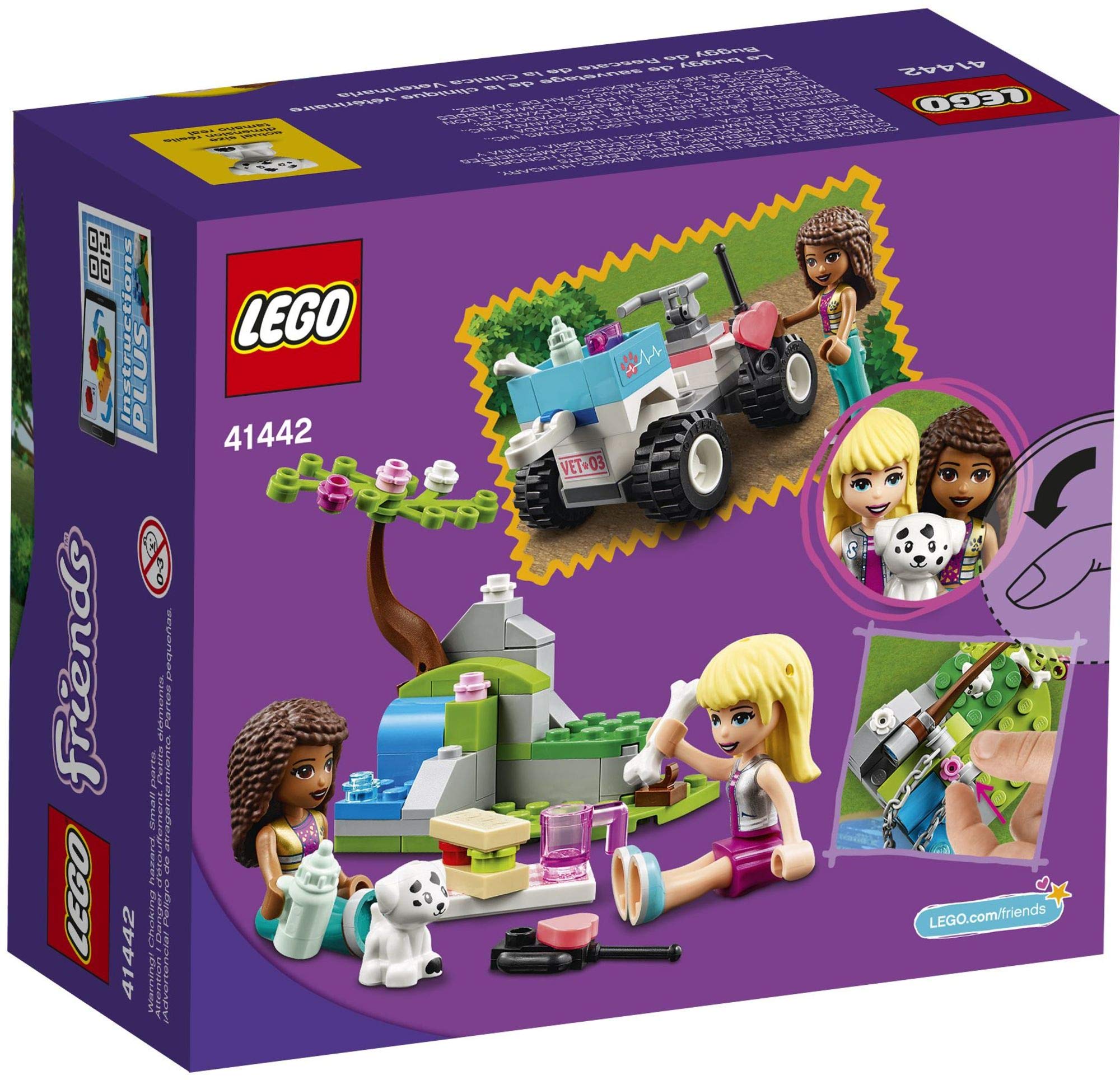 LEGO Friends quad bike with winch lifting obstacles to save the day.