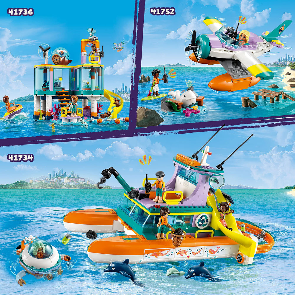 LEGO Friends Sea Rescue Boat 41734 ocean rescue action sparks imaginative playtime stories.