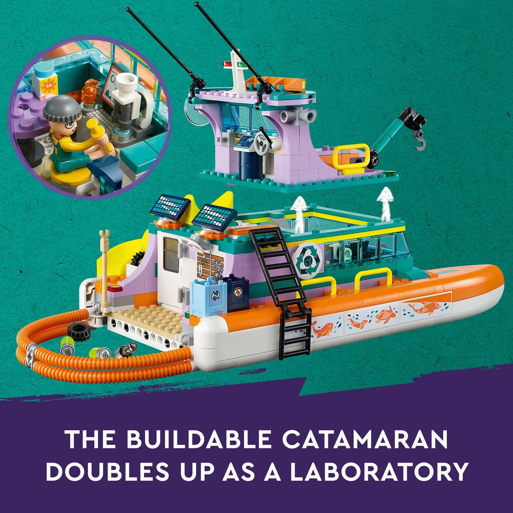 LEGO Friends Sea Rescue Boat 41734 submarine image showcases exploration and storytelling.