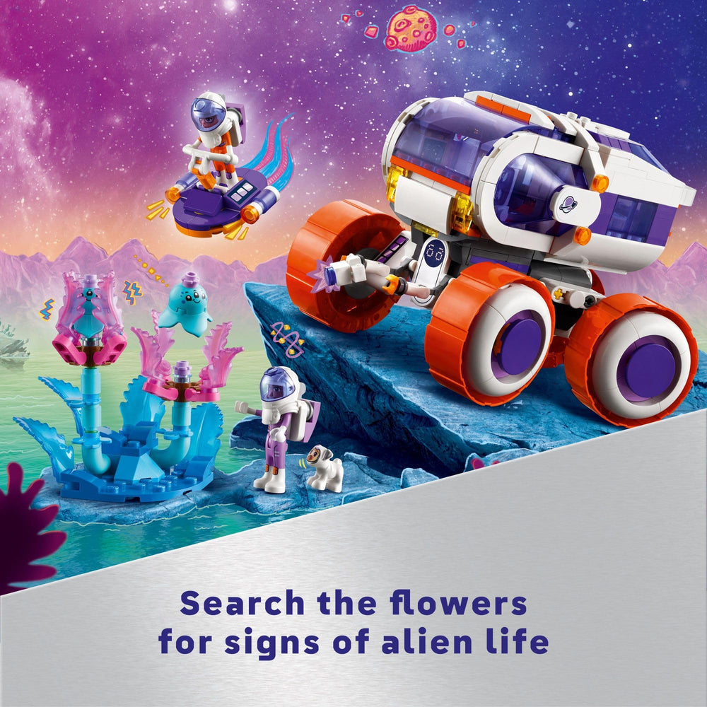 LEGO Friends Space Research Rover lab area invites hands-on space science exploration.