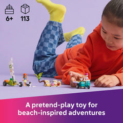 LEGO Friends Surfing Dogs and Scooter Adventure corgi dogs spark imaginative seaside scenes
