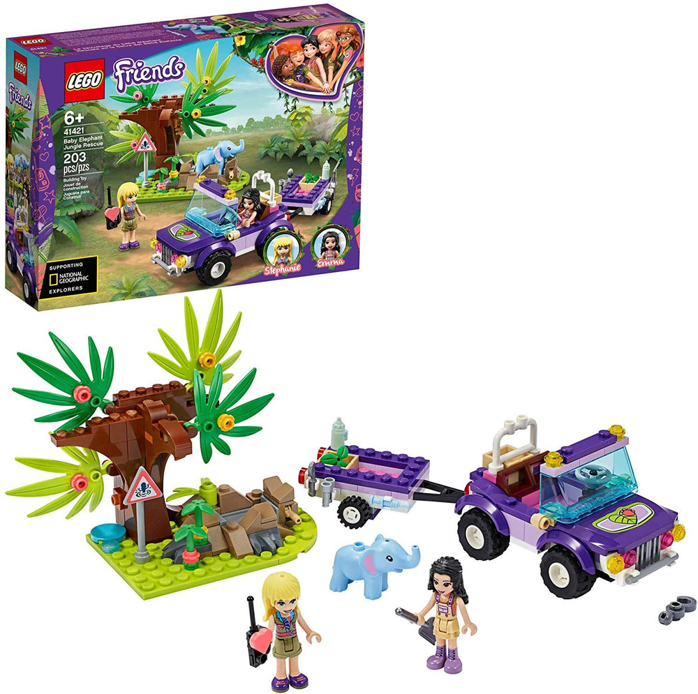 LEGO Friends Toy Trailer towing the elephant to safety during playtime.