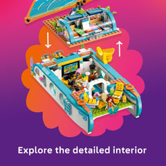 LEGO Friends Travel Boat Adventure dolphin family figure adds friendly sea companions.