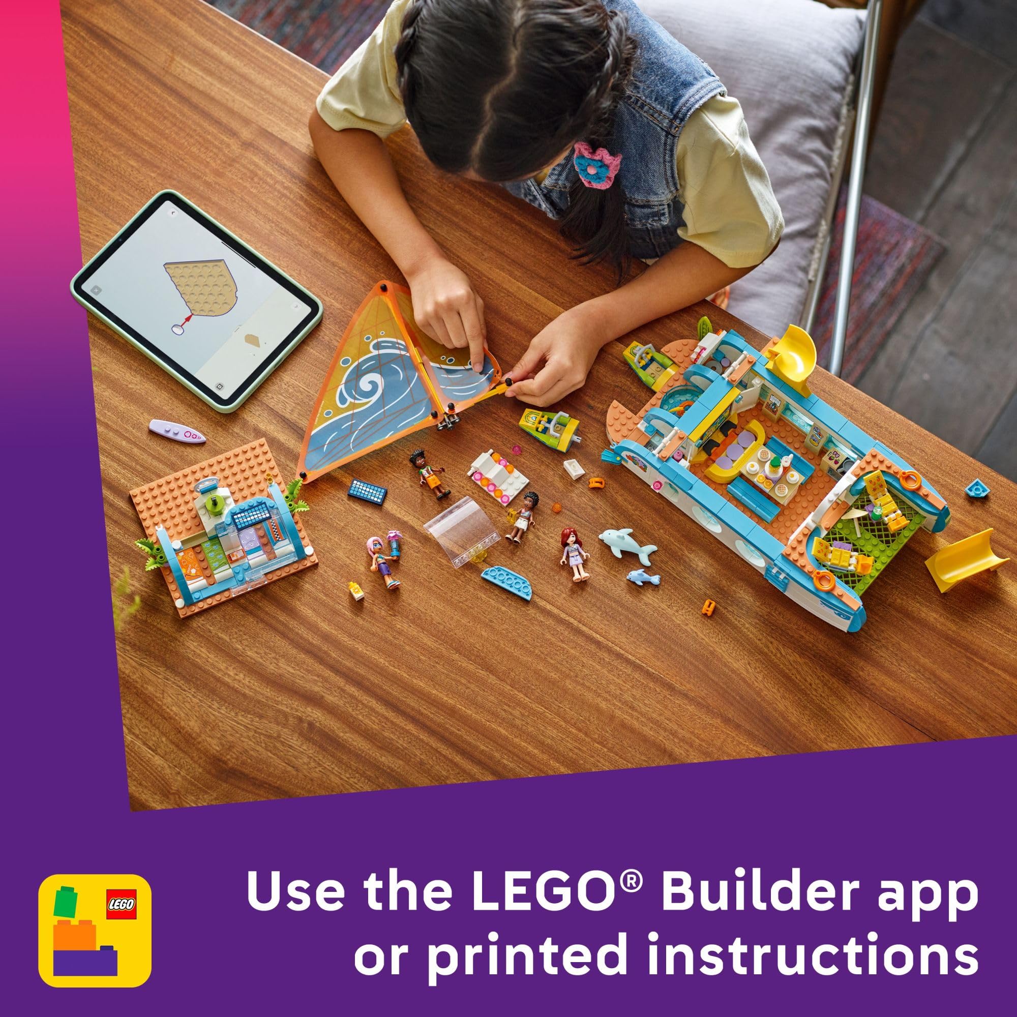 LEGO Friends Travel Boat Adventure four sleeping beds support cozy storytelling after adventures.