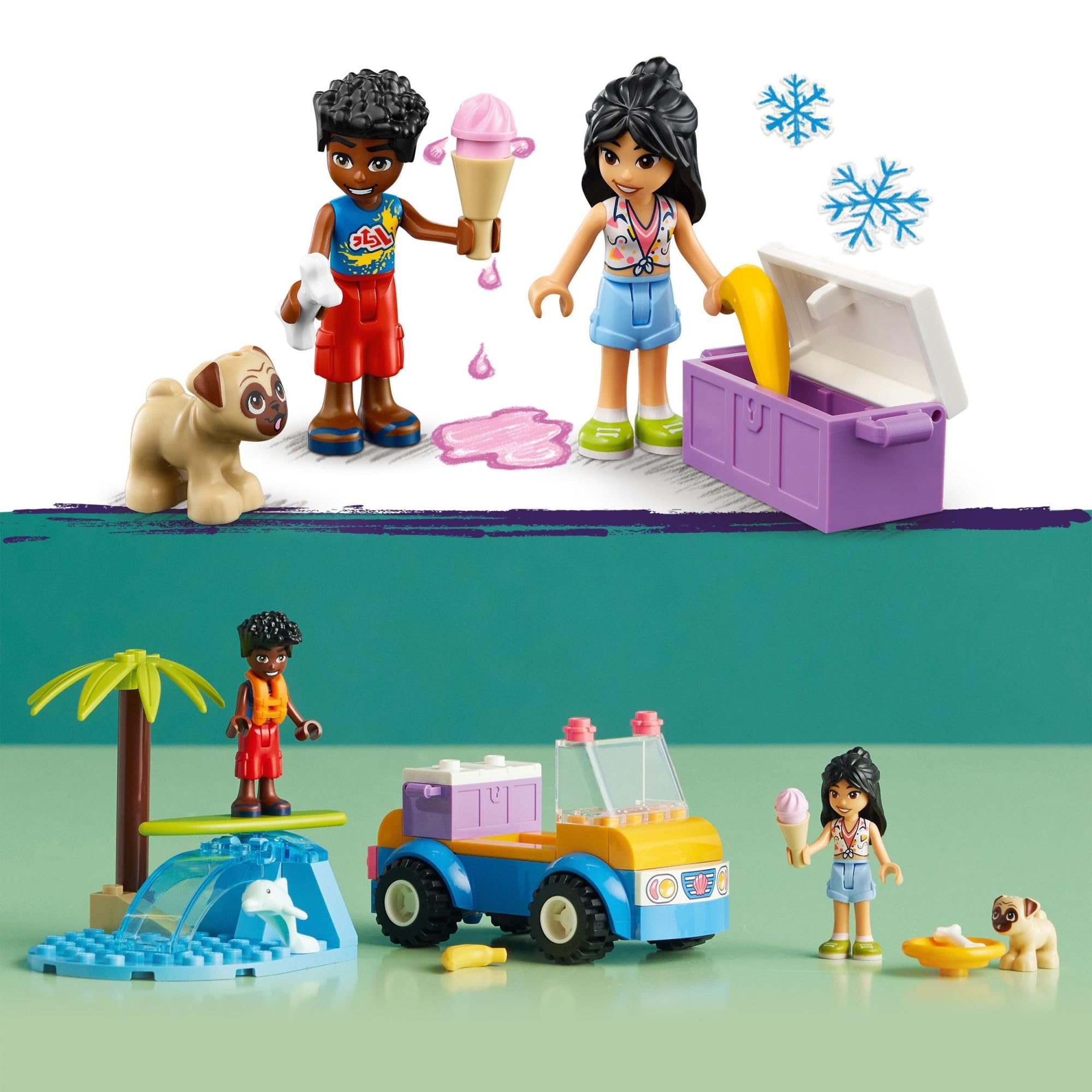 Wave accessory for dynamic seaside scenes in LEGO Friends Beach Buggy Fun 41725
