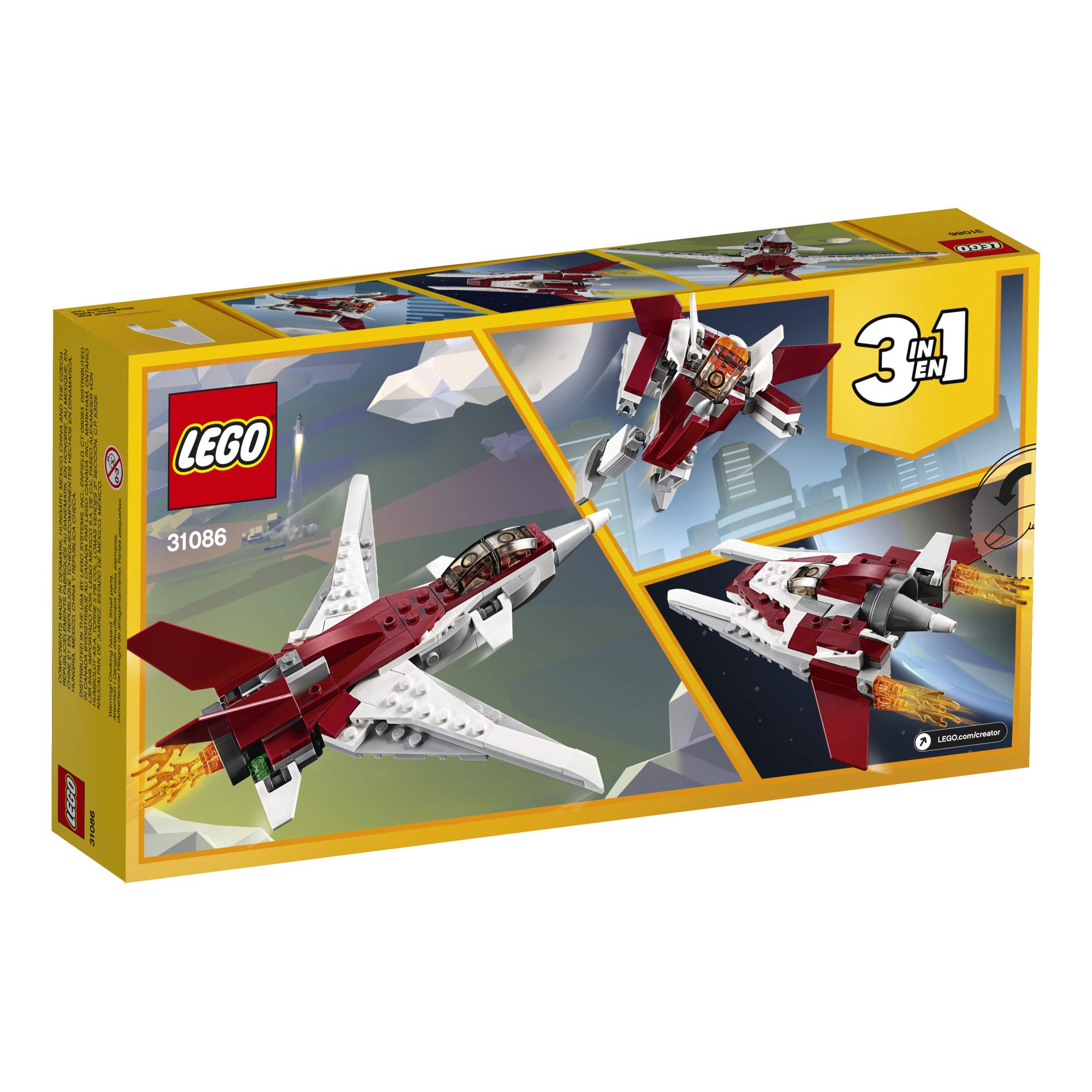 LEGO Futuristic Spaceship side view reveals modular build potential and sci-fi exploration.