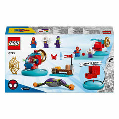 LEGO Ghost Spider with golden net enables imaginative rescues.