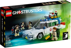 LEGO Ghostbusters Ecto-1 front view with logo and gear for display and play