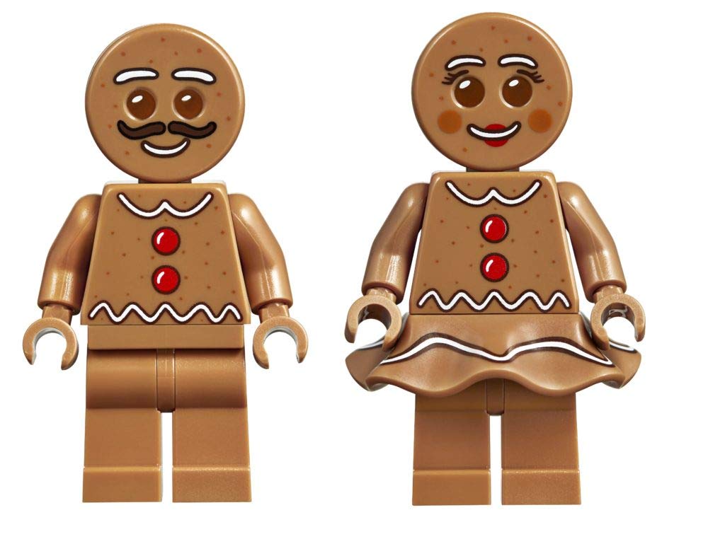 LEGO Gingerbread House interior showcases chocolate bed and cotton candy lamp.
