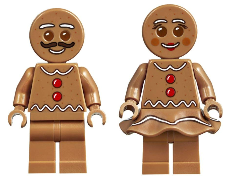 LEGO Gingerbread House interior showcases chocolate bed and cotton candy lamp.