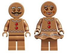 LEGO Gingerbread House interior showcases chocolate bed and cotton candy lamp.