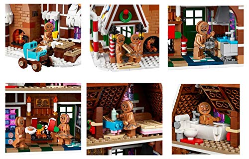 LEGO Gingerbread House holiday tree with gifts and a rocking horse centerpiece.
