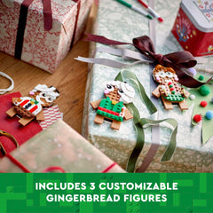 LEGO Gingerbread Ornaments customizable outfits invite creative seasonal looks.