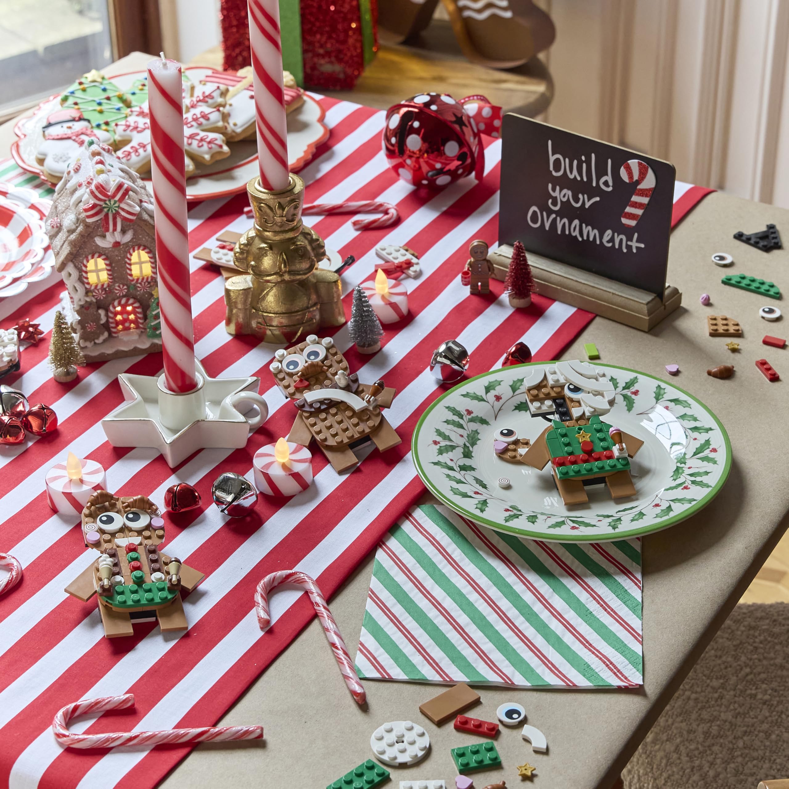 LEGO Gingerbread Ornaments package photo shows contents of 190-piece set.