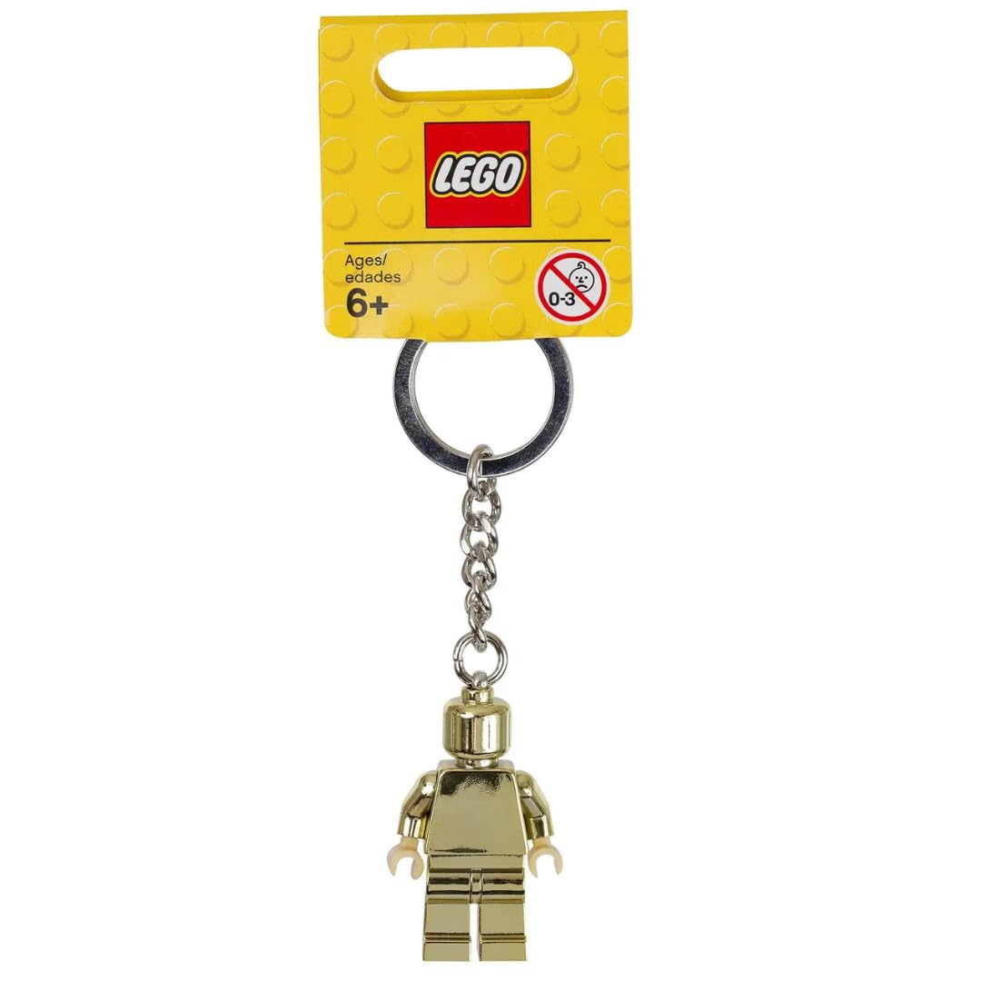 LEGO Golden Minifigure Keychain on backpack, adds a premium charm to bags.
