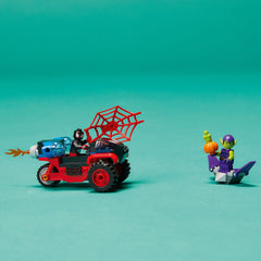 LEGO Green Goblin minifigure with changeable expressions for dramatic moments.