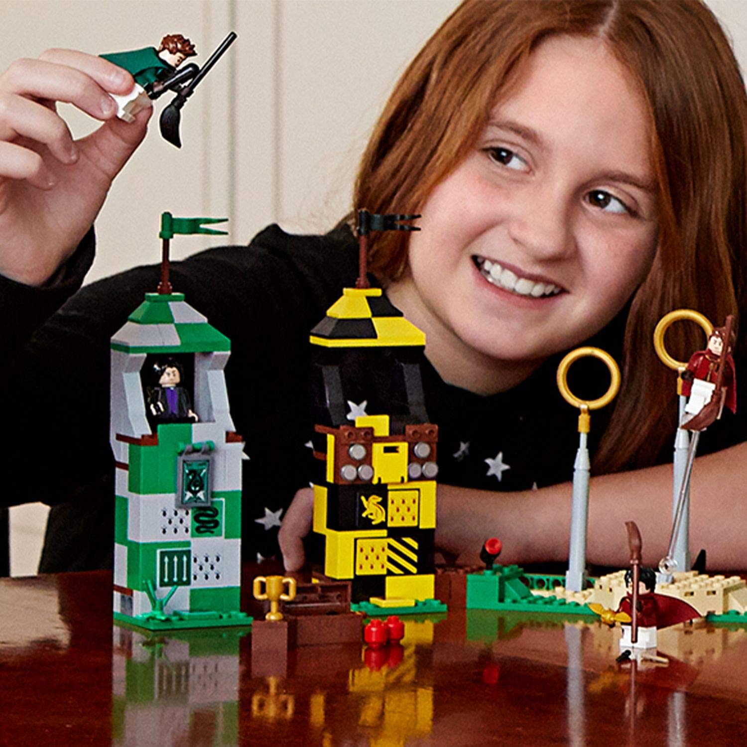 LEGO Harry Potter 75956 Quidditch base with goalposts and rings for action