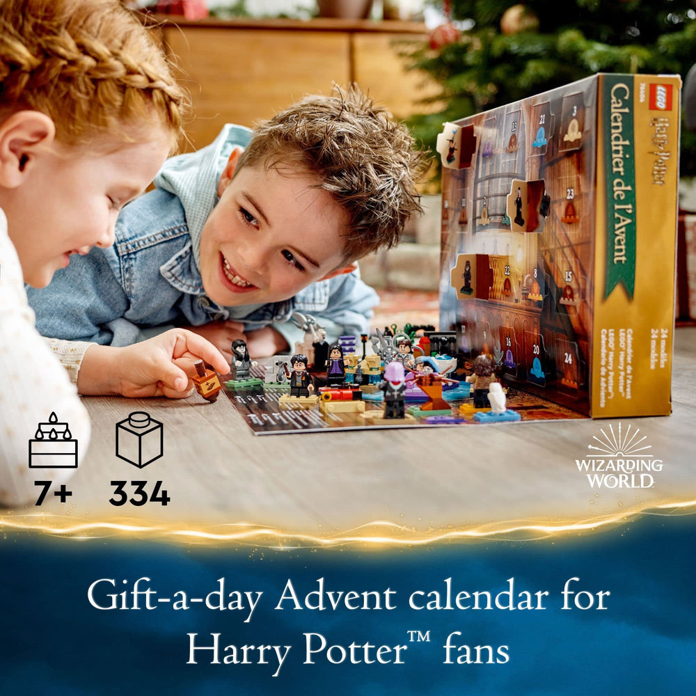 LEGO Harry Potter Advent Calendar 76404 minifigures lineup with iconic characters