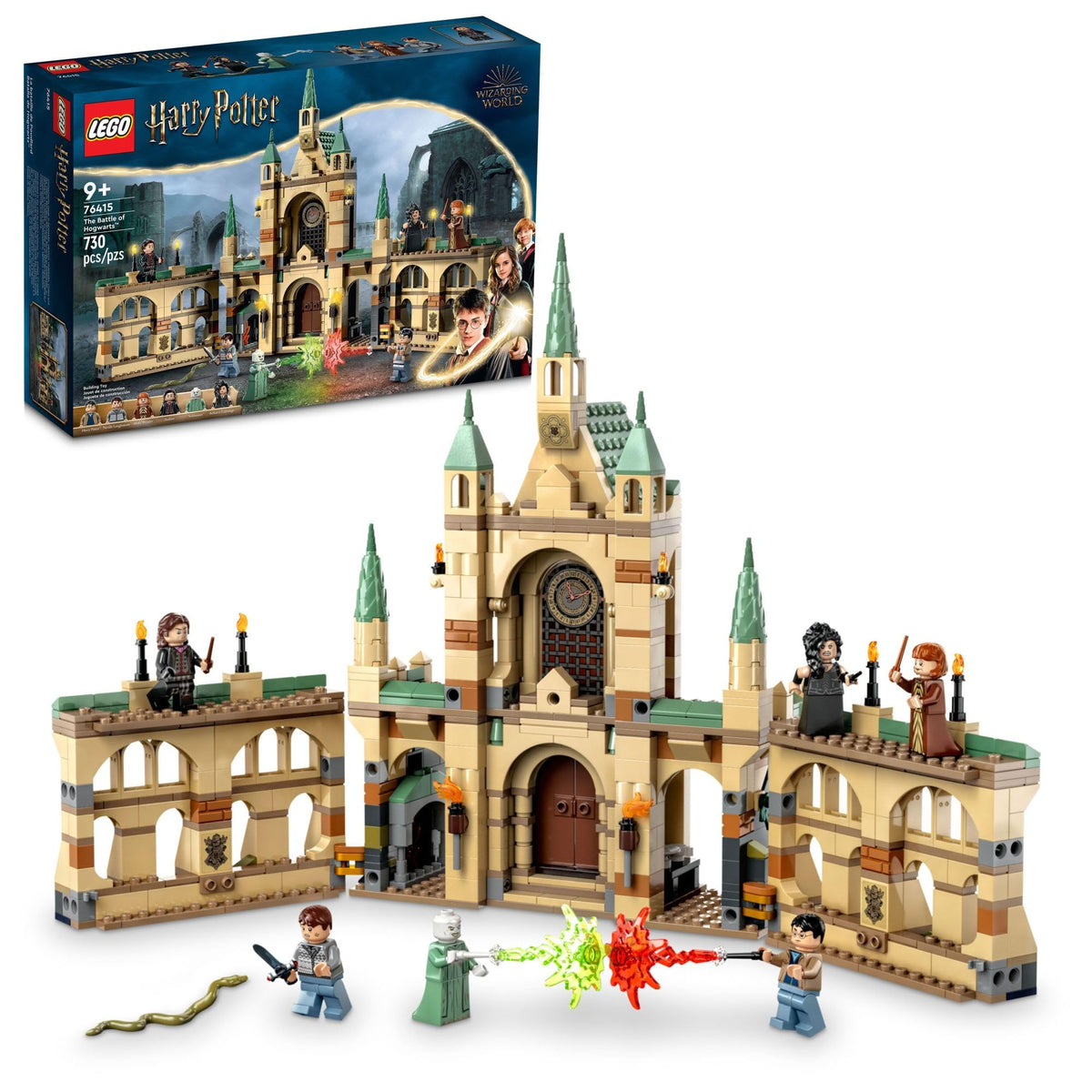 LEGO Harry Potter Battle of Hogwarts courtyard scene for immersive play