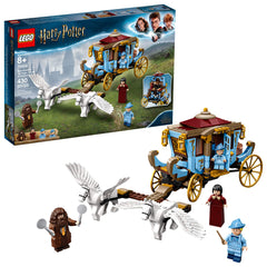 LEGO Harry Potter Beauxbatons carriage flying with winged horses for imaginative role-play.