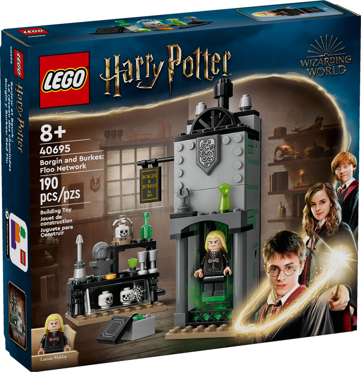 LEGO Harry Potter Borgin and Burkes knockturn alley build encourages imaginative play and display.