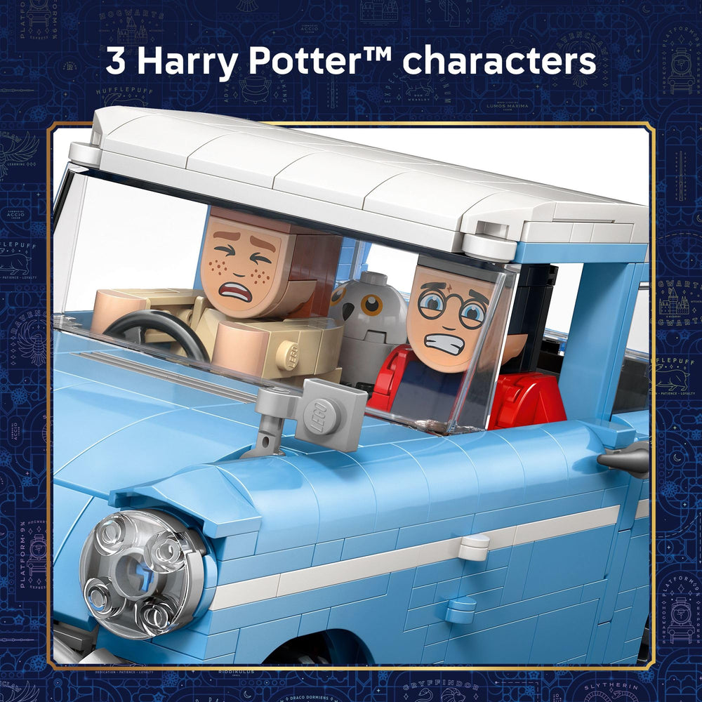LEGO Harry Potter display on shelf image emphasizes home decor and collectible value.