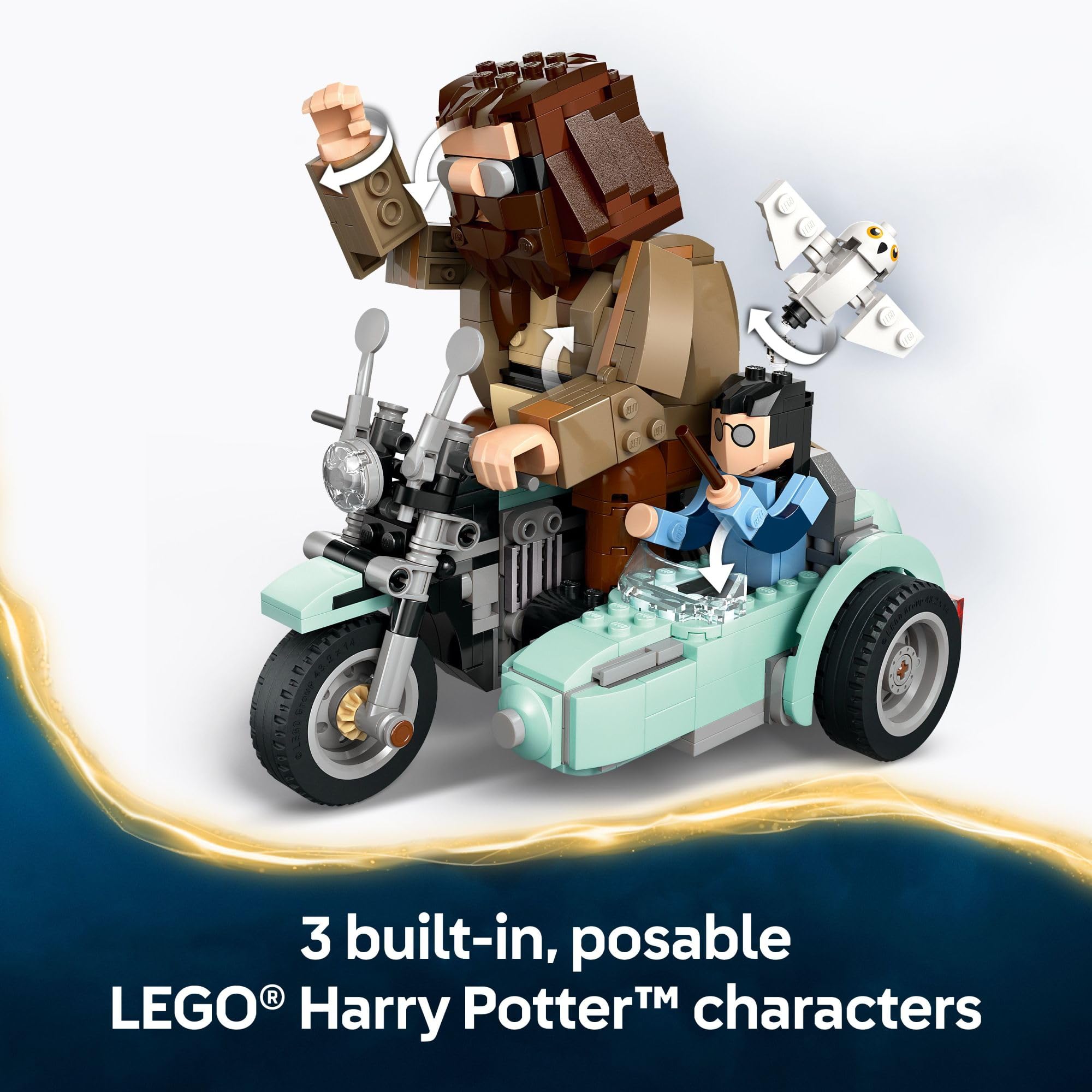 LEGO Hagrid head-turn feature supports expressive scenes.