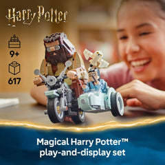 LEGO Hagrid sidecar figures invite storytelling and collectible display.