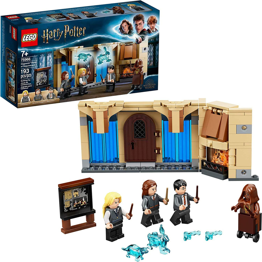 Harry Potter minifigure with wand ready for heroic spells in LEGO set.