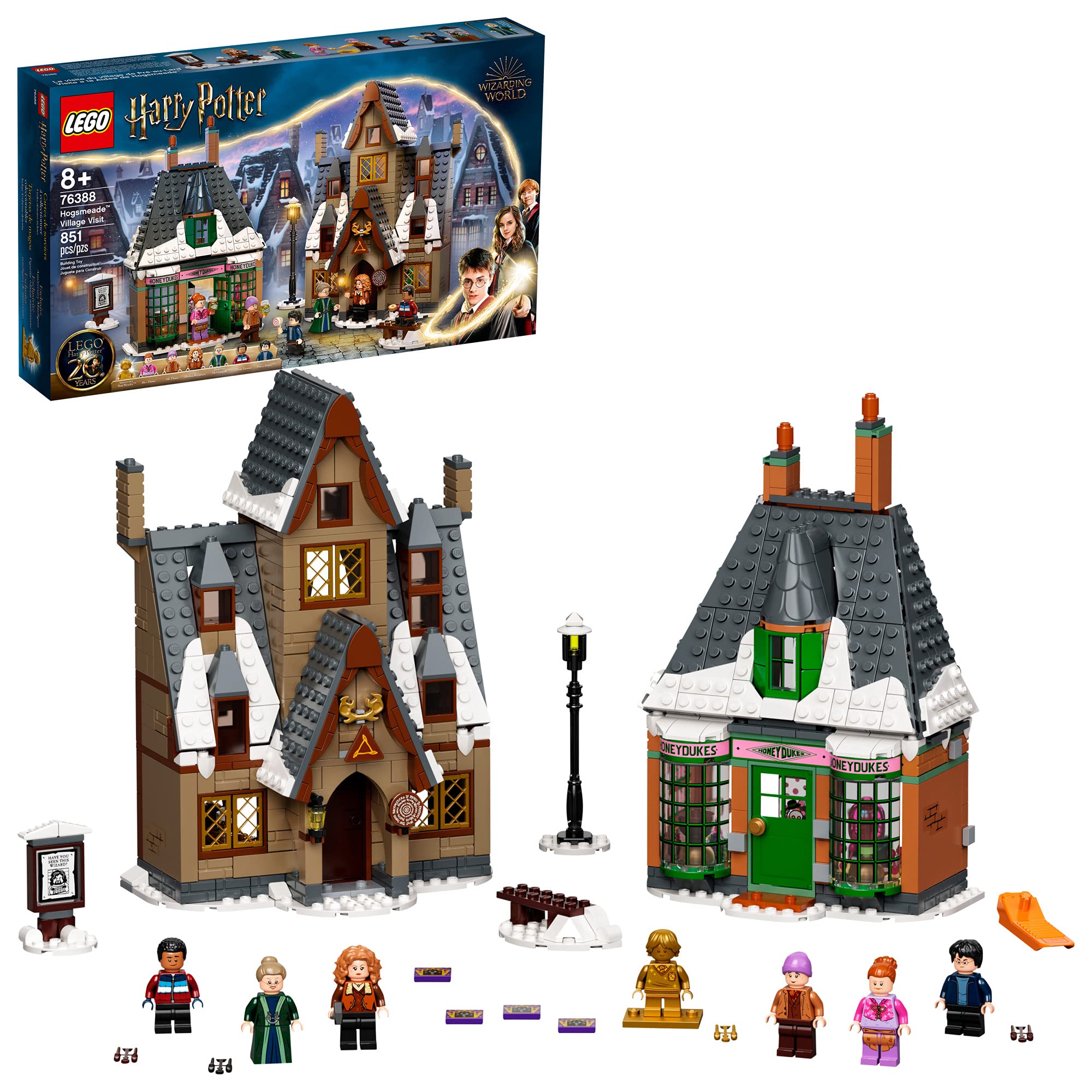 LEGO Harry Potter Hogsmeade Honeydukes dollhouse details invite immersive storytelling.
