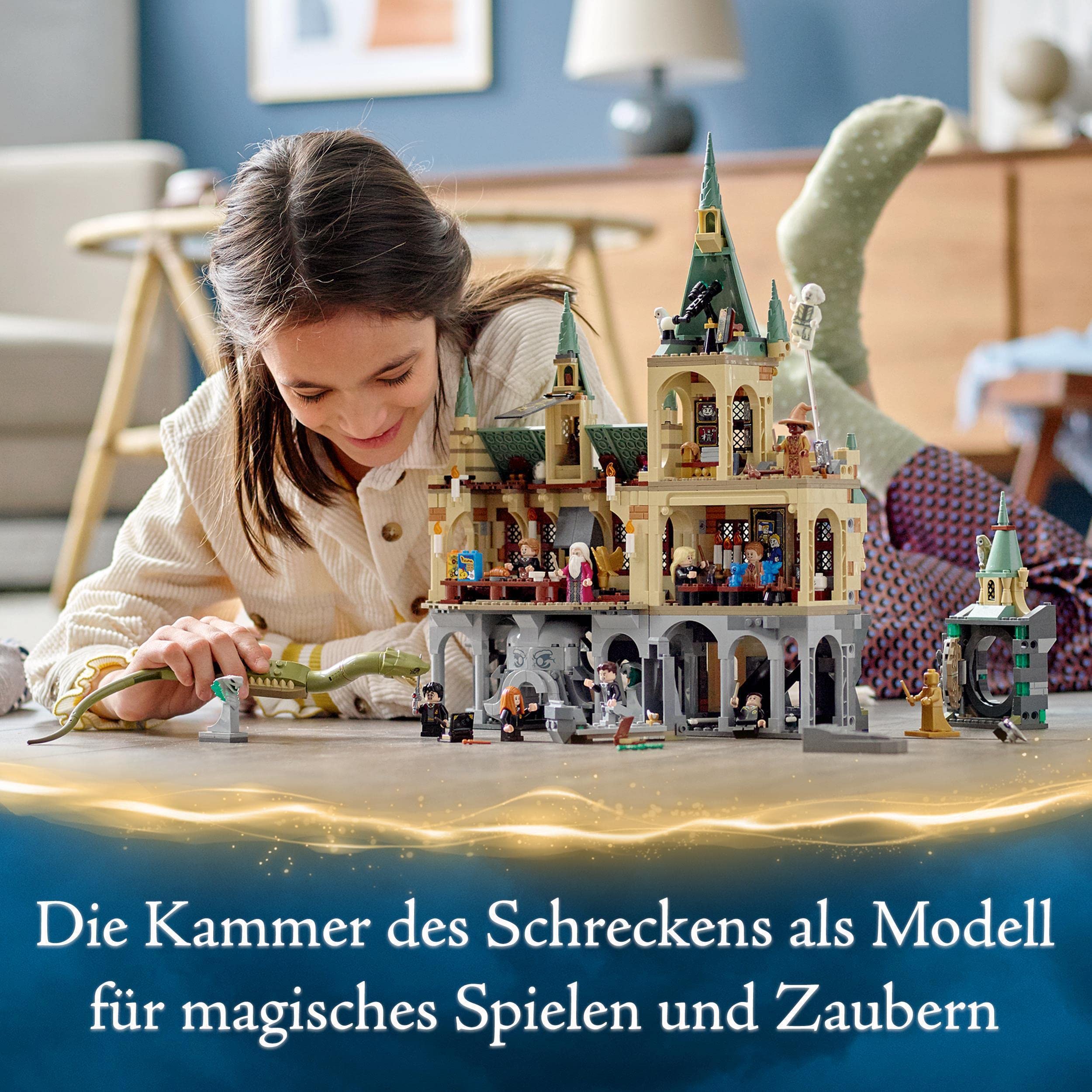 LEGO Harry Potter Hogwarts Chamber of Secrets Basilisk with opening jaws for dramatic action.