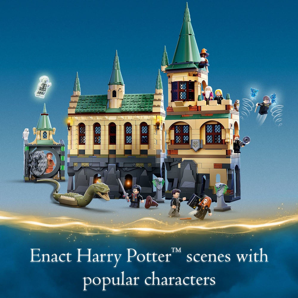 LEGO Harry Potter Hogwarts Chamber of Secrets Basilisk statue with opening mouth inspires adventure