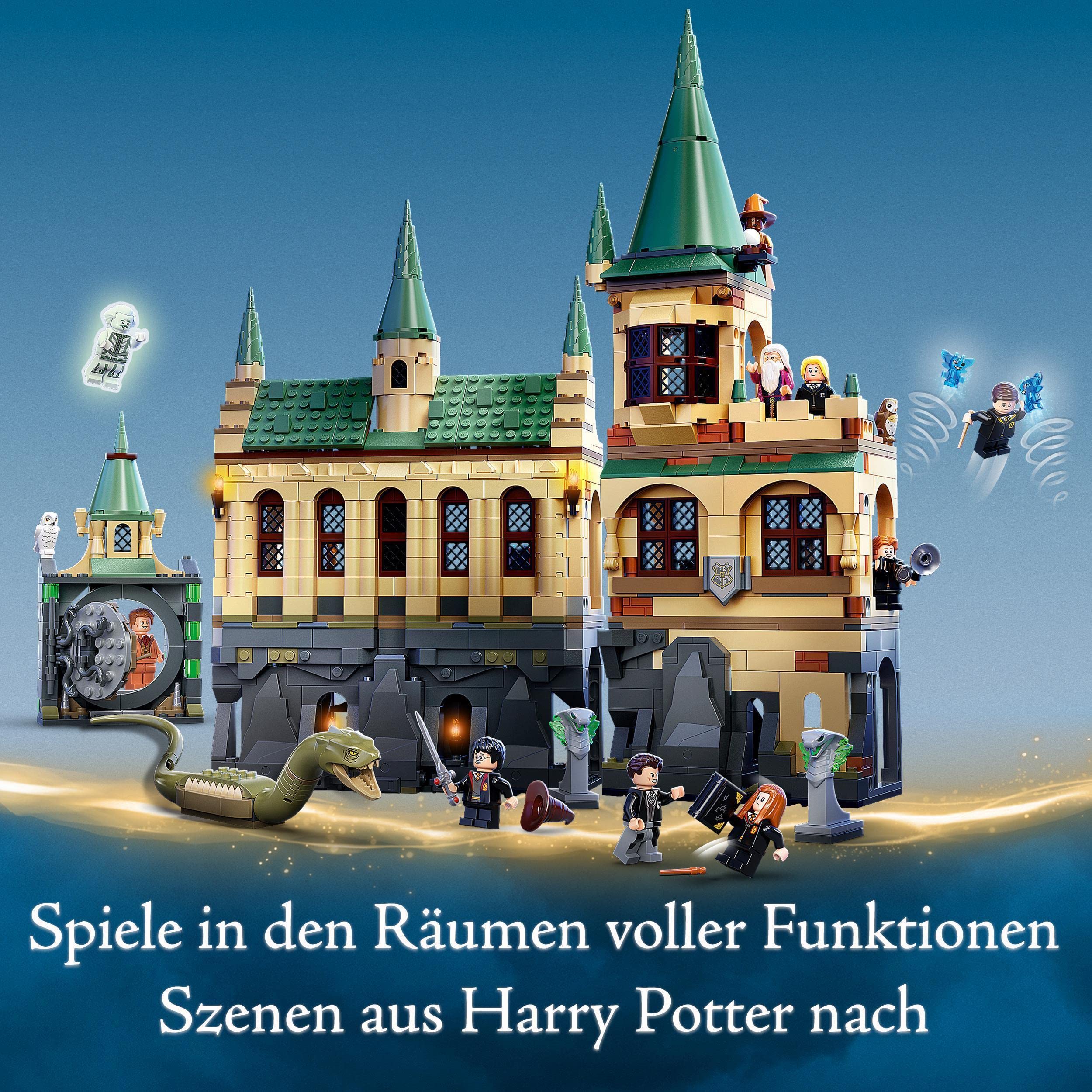 LEGO Harry Potter Hogwarts Chamber of Secrets golden Voldemort figure adds collectible magic.