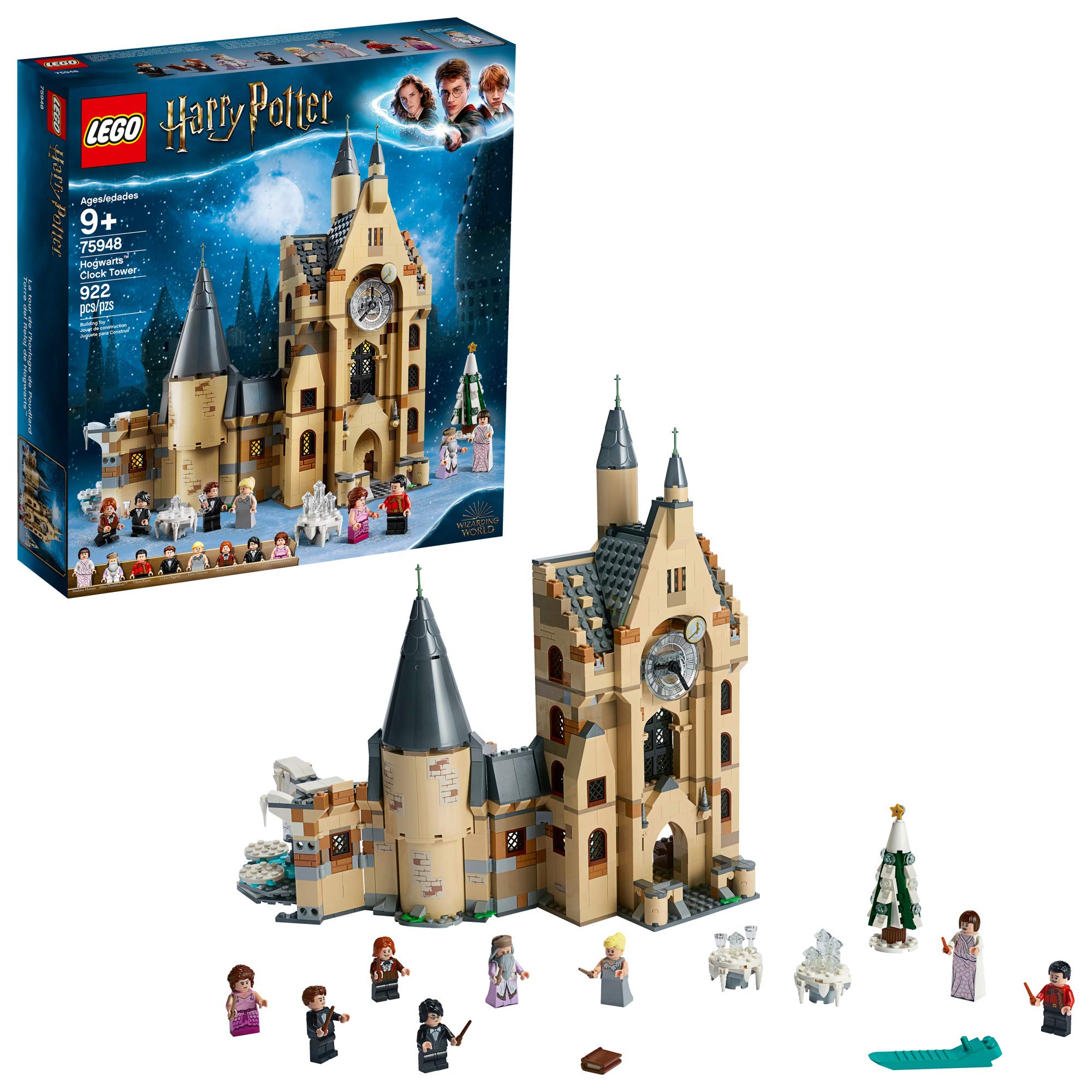 LEGO Harry Potter Hogwarts Clock Tower front view for immersive wizarding adventures