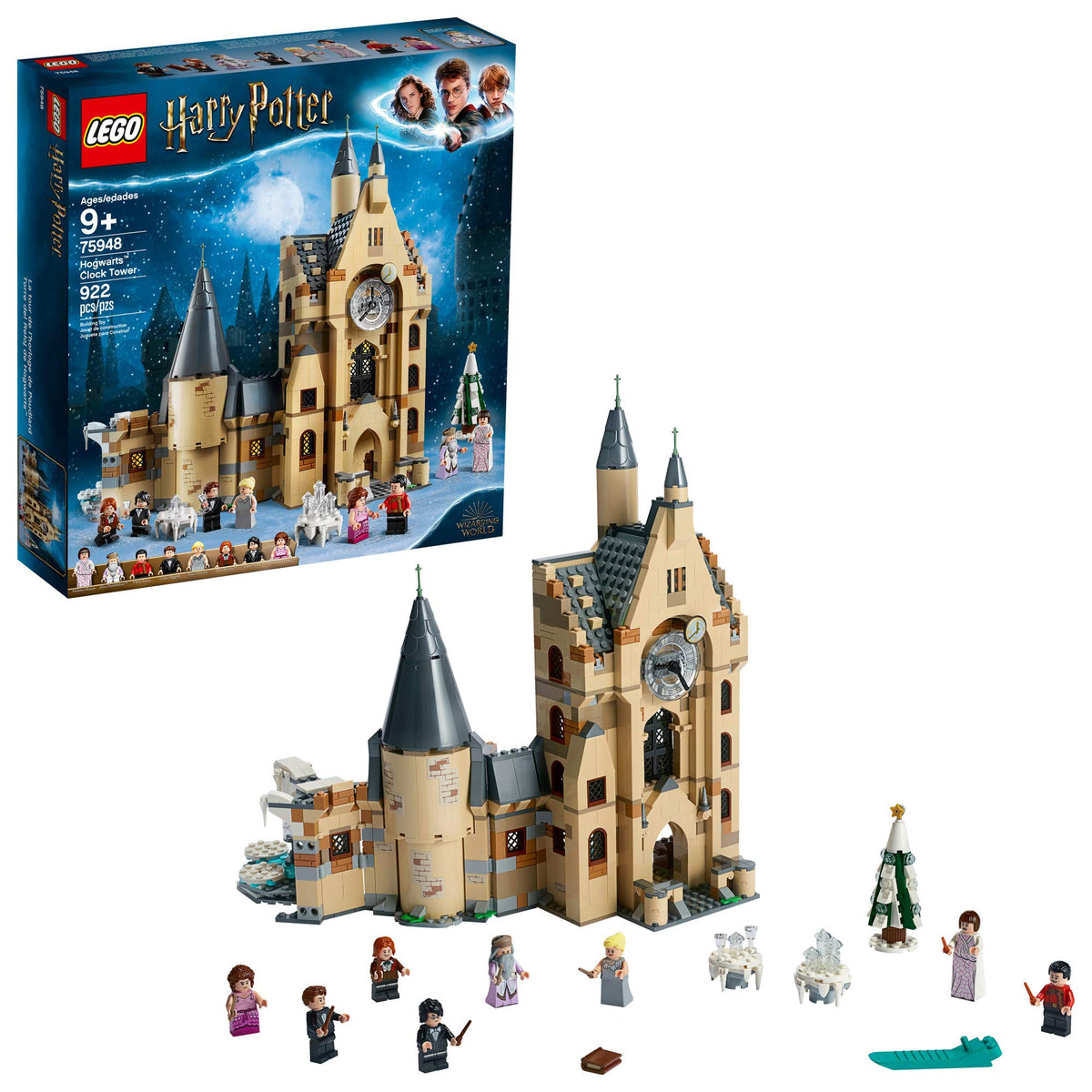 LEGO Harry Potter Hogwarts Clock Tower front view for immersive wizarding adventures