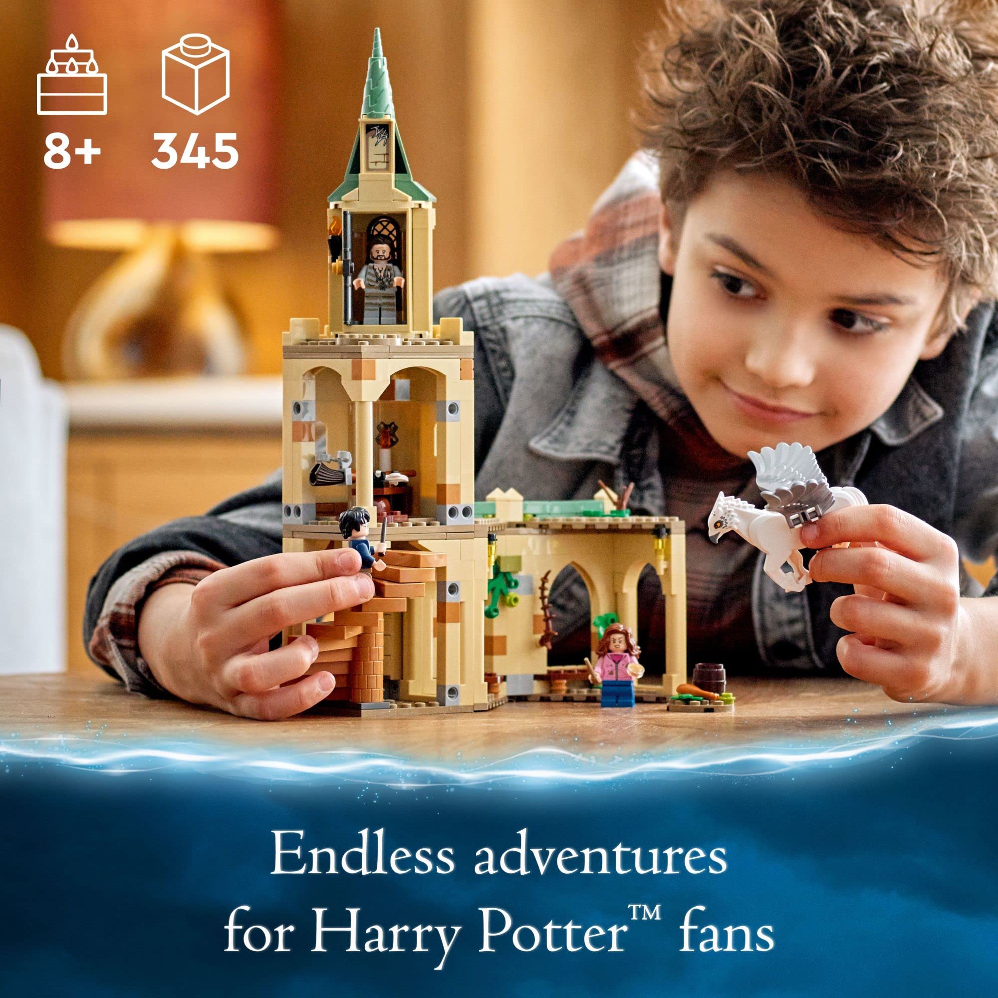 LEGO Harry Potter Firebolt image displays Harry’s racing broom for fast, adventurous builds.