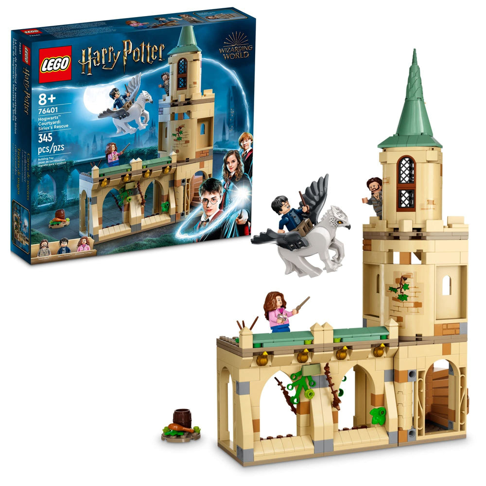 LEGO Harry Potter Hogwarts Courtyard Sirius Rescue highlights a dramatic rescue scene for imaginative storytelling.