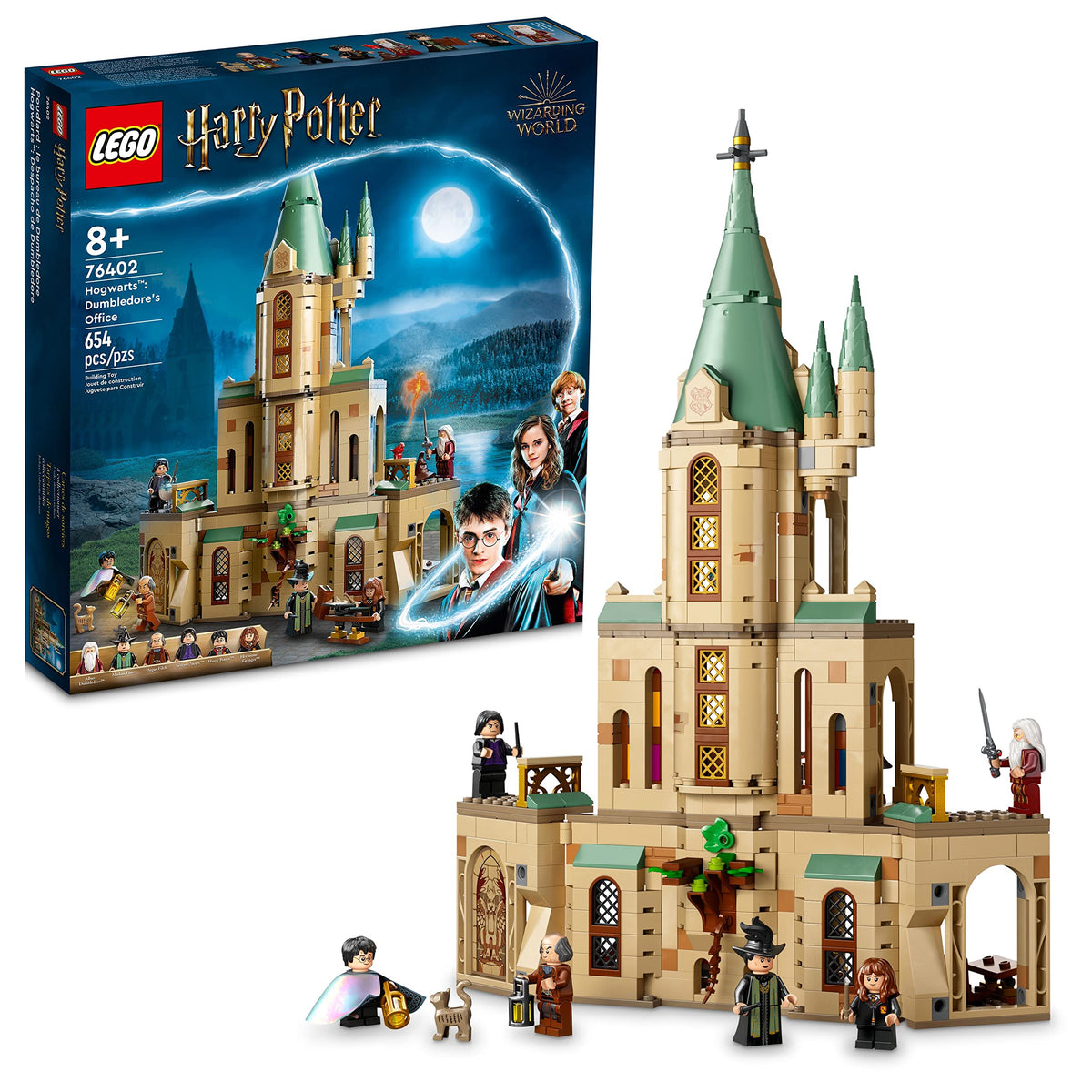 LEGO Harry Potter Hogwarts Dumbledore's Office front view inspires imaginative play.