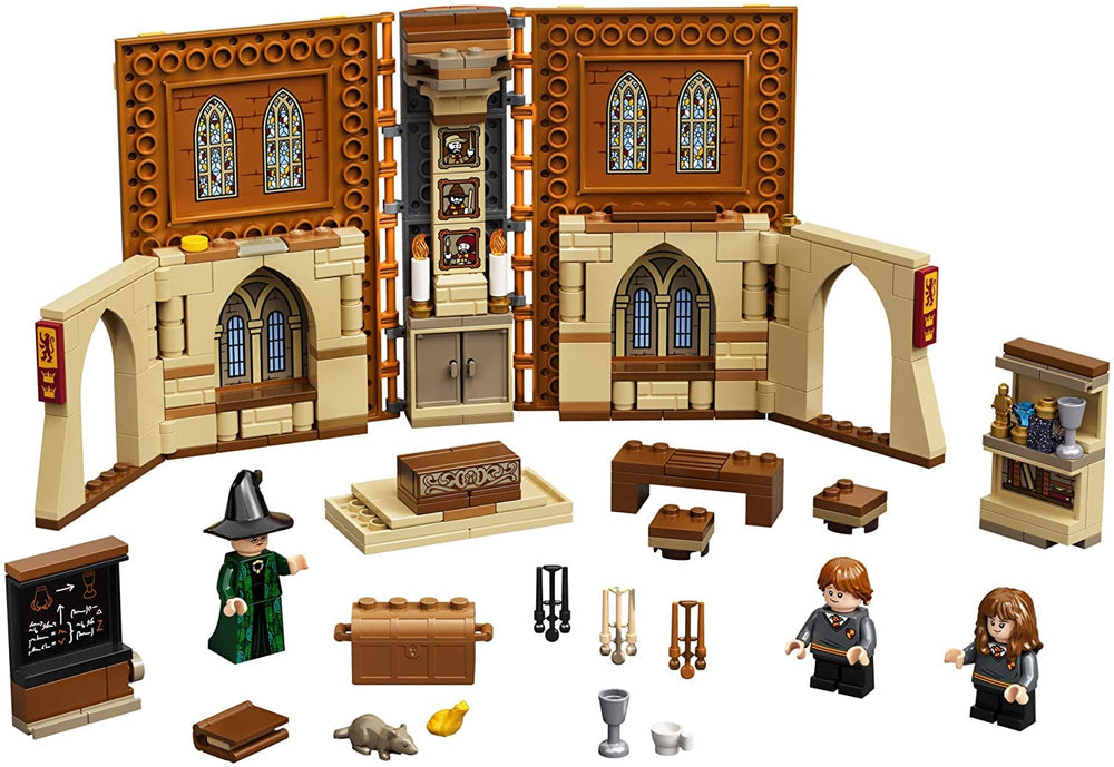 LEGO Hogwarts Moment blackboard and desks enhance interactive lessons and storytelling.