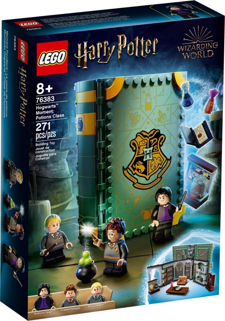 LEGO Harry Potter Hogwarts Moment Potions Class cover opens to reveal classroom for imaginative play.